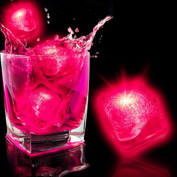 LED Neon Pink Ice Cubes