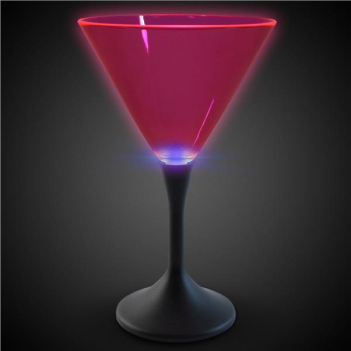 LED Neon Pink 7 oz Martini Glass