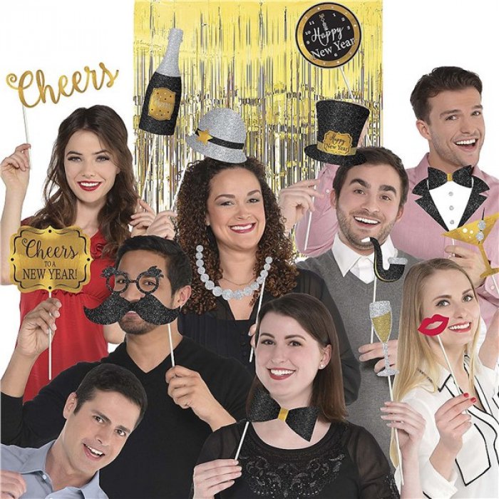 New Years Selfie Photo Booth Prop Kit