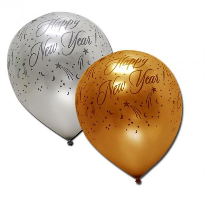 Silver & Gold New Year 12" Balloons