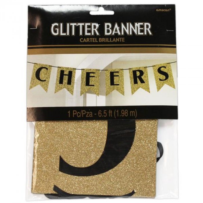 New Year Cheers Glitter Banner