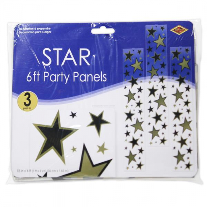 Gold & Black Star Decoration Panels