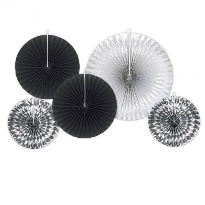 Black & Silver Fan Decorations