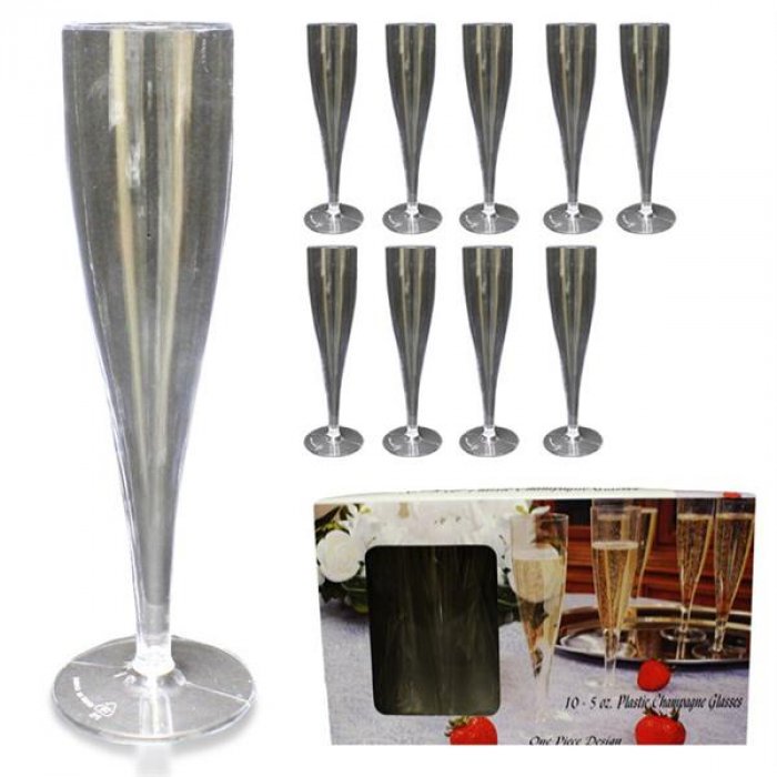 Clear Plastic Champagne Flutes