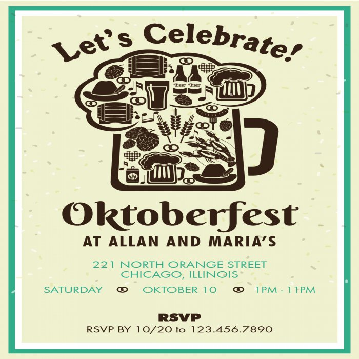 Oktoberfest Mug of Beer Party Invitation - 4 x 6