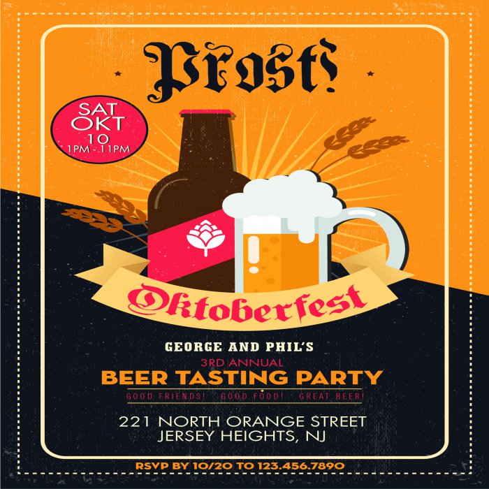 Oktoberfest Beer Tasting Party Invitation - 4 x 6