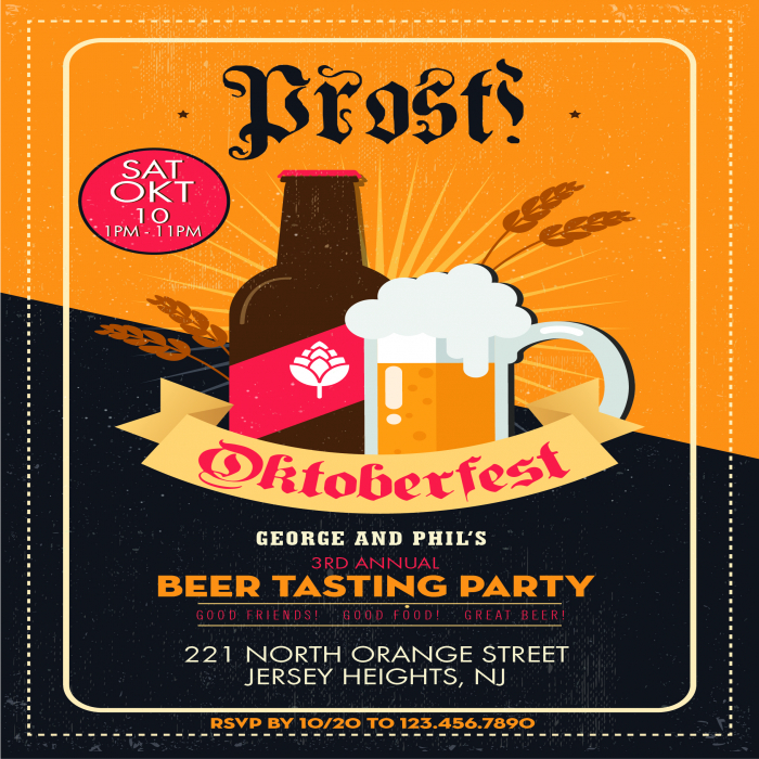 Oktoberfest Beer Tasting Party Invitation - 5 x 7 Oktoberfest Beer Tasting Party Invitation - 5 x 7