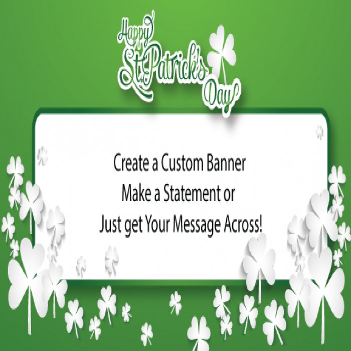 St. Patrick's Day Clovers Custom Banner - 12 x 24