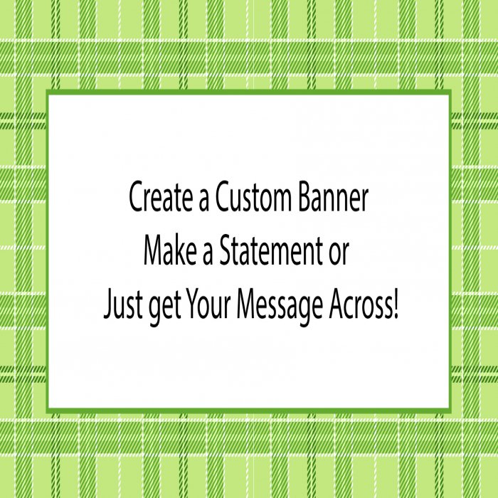 Green Plaid Custom Banner - 12 x 24