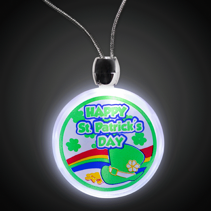 LED St. Patricks Day Pendant Necklace