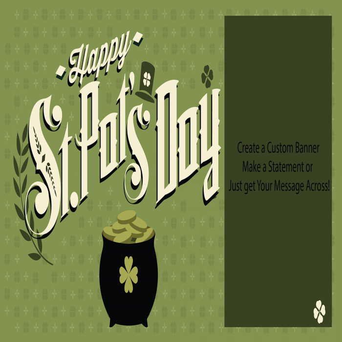 Happy St. Pat's Day Custom Banner - 24 x 48 | GlowUniverse.com