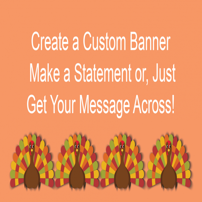 Happy Thanksgiving Custom Banner - 12 x 24 Happy Thanksgiving Custom Banner - 12 x 24
