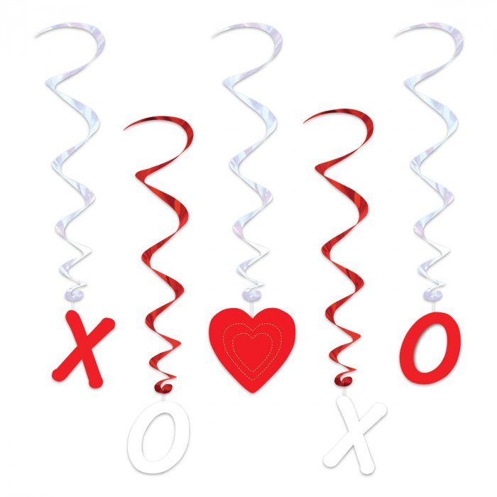 Valentine XOXO Whirl Decorations