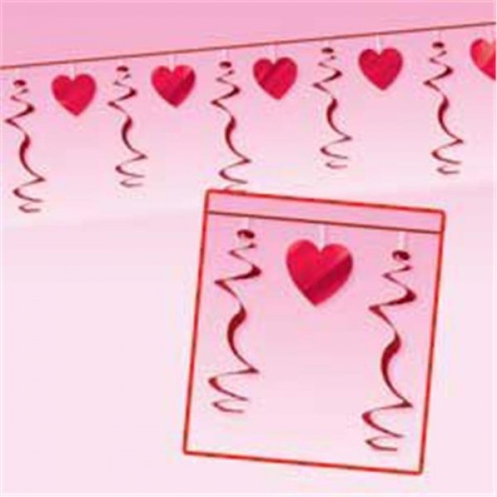 Valentine Hearts Swirl Garland Decoration