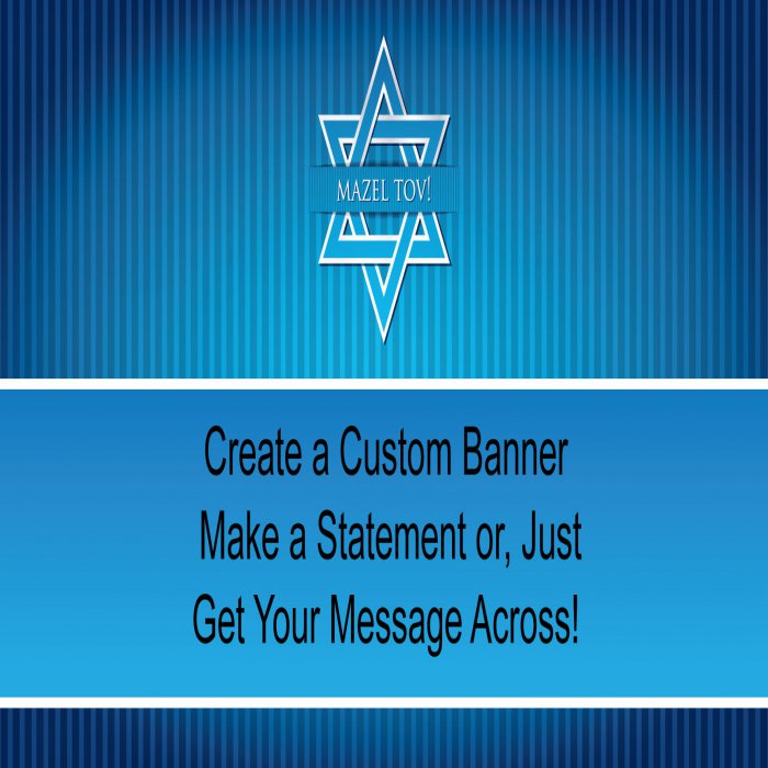 Bar Mitzvah Custom Banner - 12 x 24