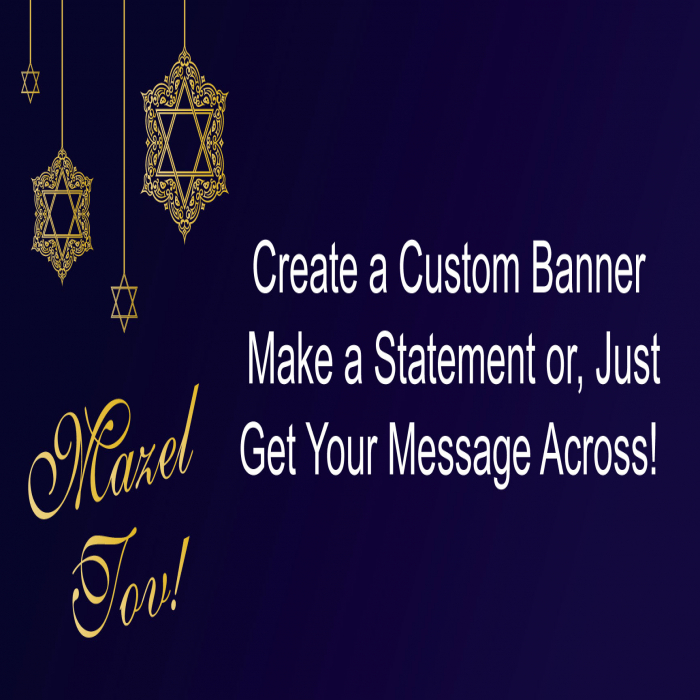 Mazel Tov Custom Banner - 36 x 72 Mazel Tov Custom Banner - 36 x 72