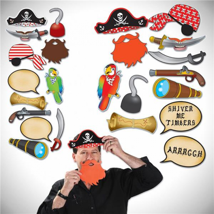 Pirate Captain Cosplay Costume Props With Hat, Hook, And Hand Flag