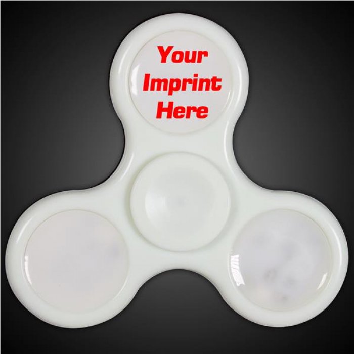 White Hand Spinner with Colored LED 