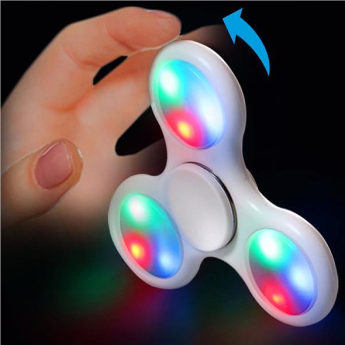 LED White Fidget Toy Spinner