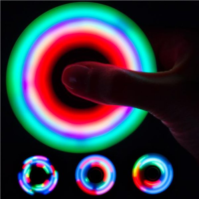 LED White Fidget Toy Spinner