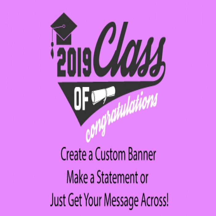 Pink Graduation Custom Banner - 12 x 24