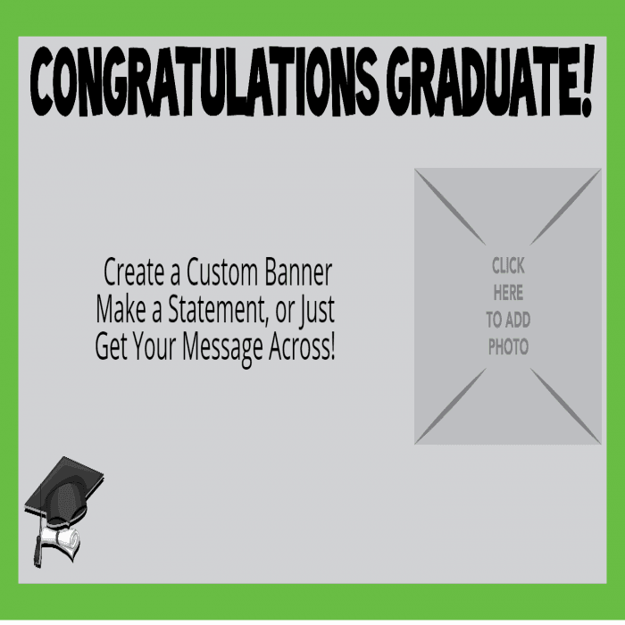 Green Graduation Photo Custom Banner - 12 x 24