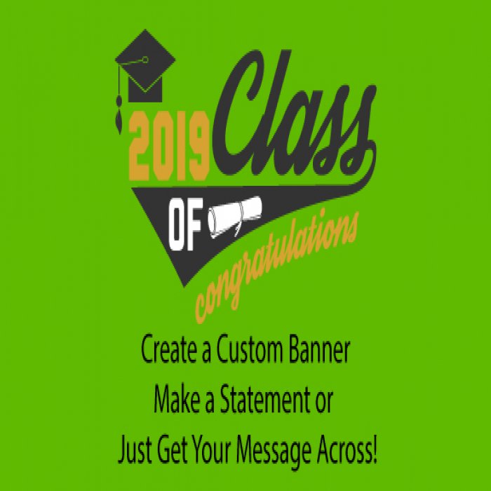 Green Graduation Custom Banner - 12 x 24