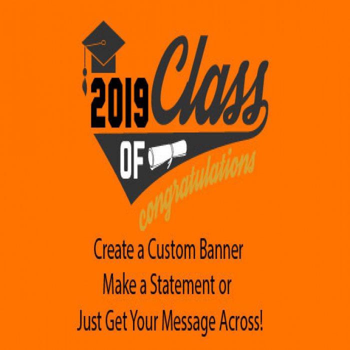 Orange Graduation Custom Banner - 12 x 24