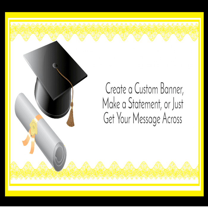 Yellow Congratulations Graduate Custom Banner - 12 x 24