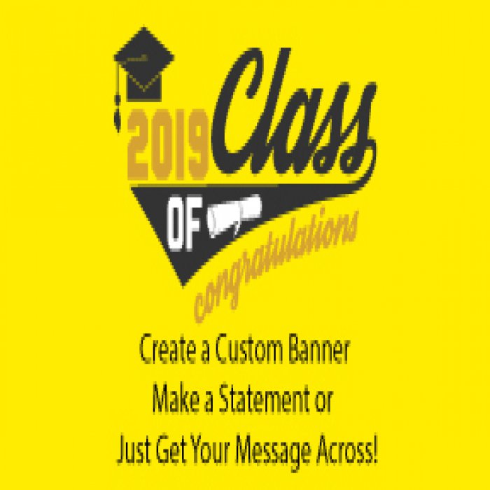 Yellow Graduation Custom Banner - 24 x 48