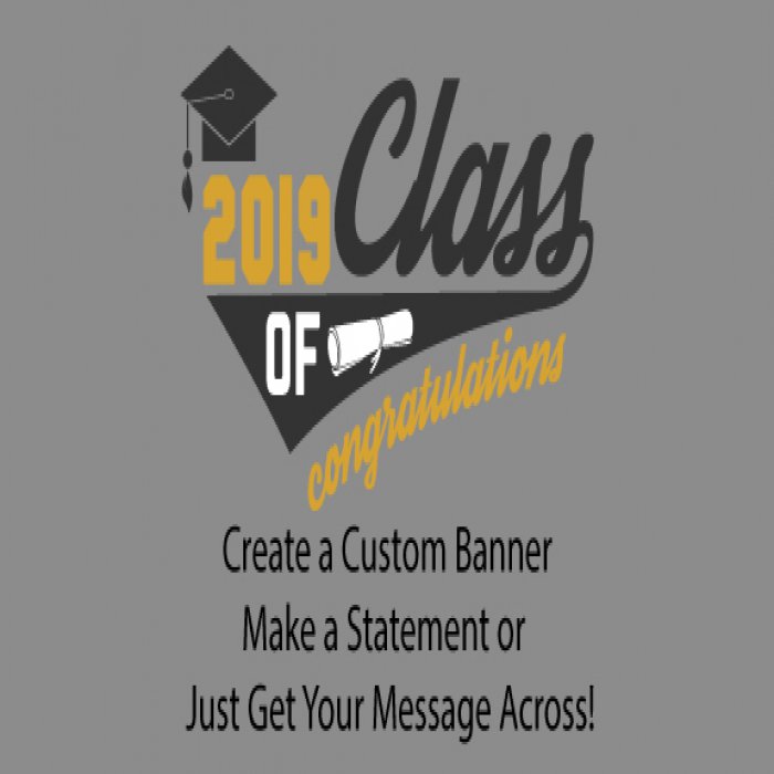 Gray Graduation Custom Banner - 12 x 24