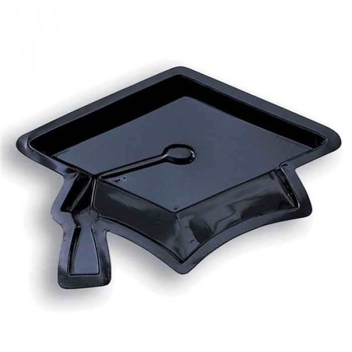 Black Graduation Cap Serving Tray