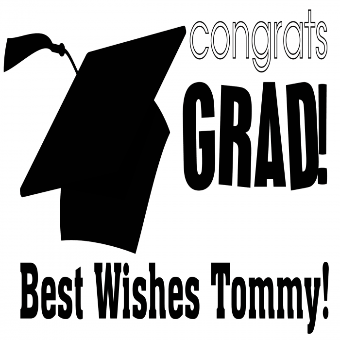 White Congrats Grad! Custom Banner - 48 x 96