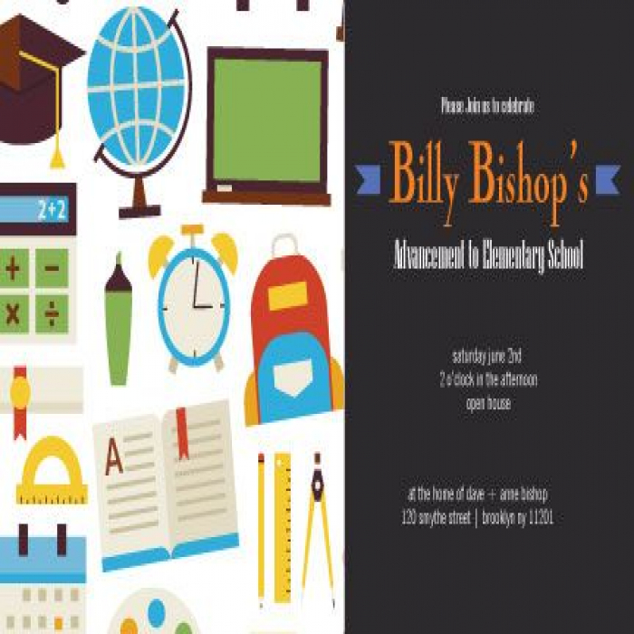 Educational Icon Horizontal Graduation Invitations - 5 x 7 Educational Icon Horizontal Graduation Invitations - 5 x 7