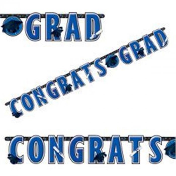 Blue Graduation Letter Banner