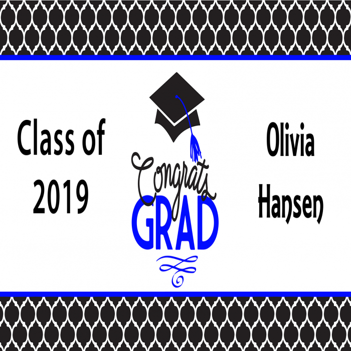 Blue Class of Custom Banner - 36 x 72