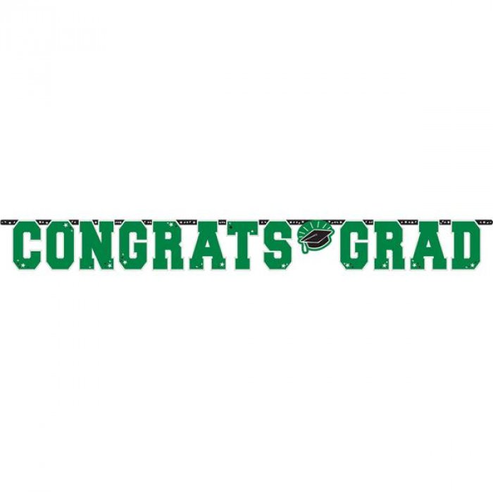Green Graduation Letter Banner