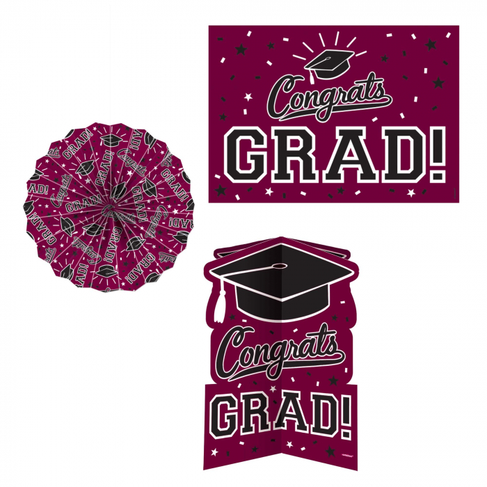Maroon Graduation Decorating Kit