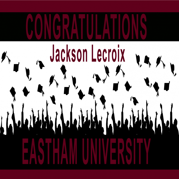 Maroon Graduation Cap Toss Custom Banner - 36 x 72