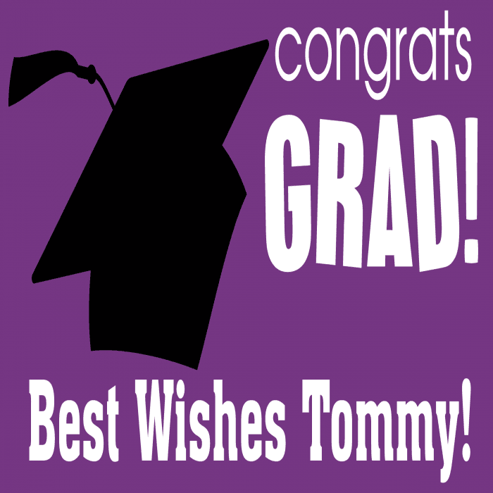 Purple Congrats Grad! Custom Banner - 18 x 36