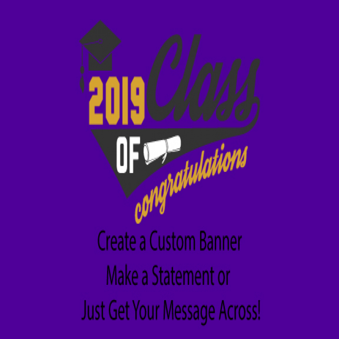 Purple Graduation Custom Banner - 48 x 96 Purple Graduation Custom Banner - 48 x 96