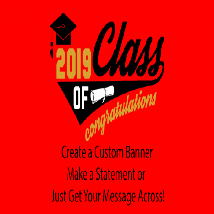 Red Graduation Custom Banner - 48 x 96