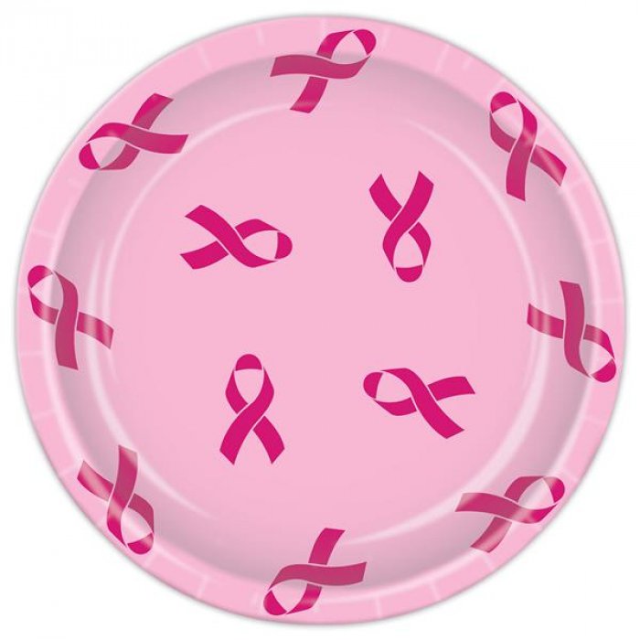 Pink Ribbon 9" Plates