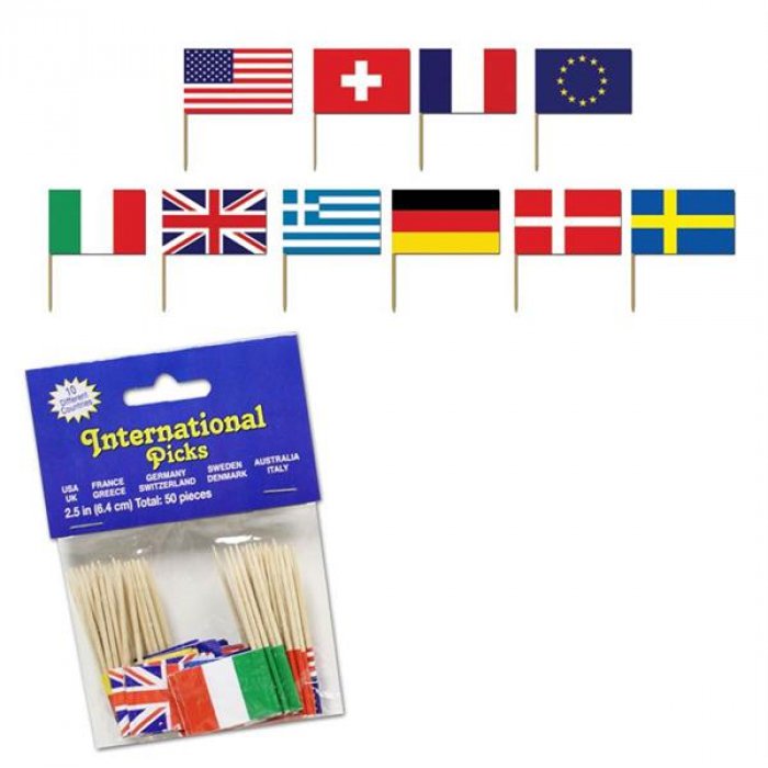 International Flag Garnish Picks