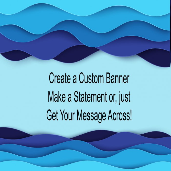 Blue Waves Custom Banner - 12 x 24