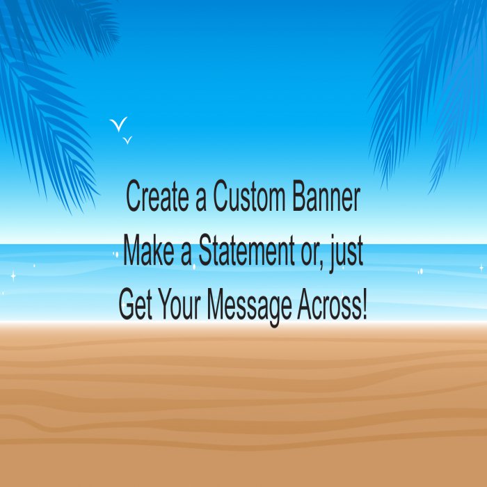 Sandy Beach Custom Banner - 12 x 24