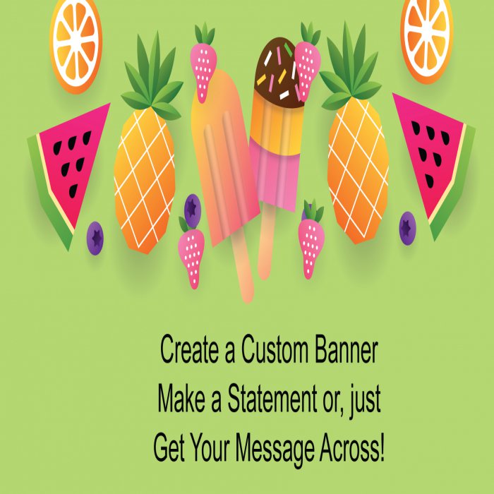 Tropical Fruits Custom Banner - 12 x 24