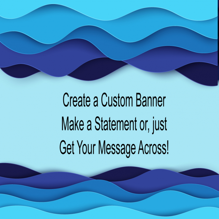 Blue Waves Custom Banner - 18 x 36
