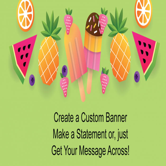 Tropical Fruits Custom Banner - 24 x 48