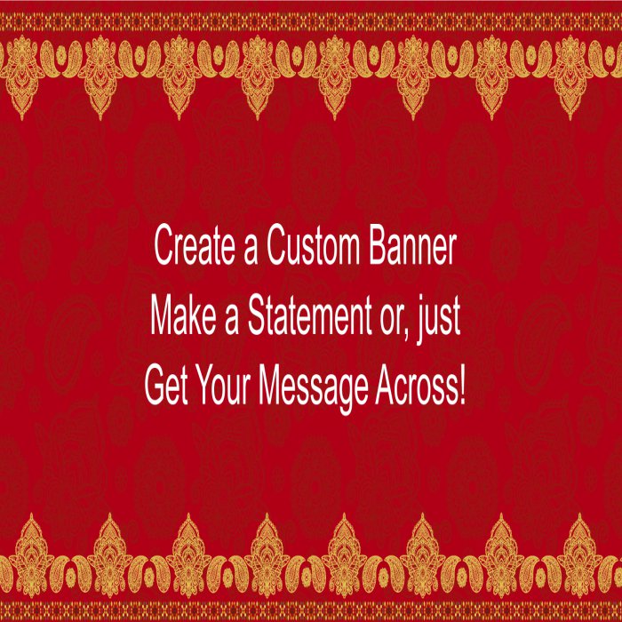 Mendhi Border Custom Banner - 12 x 24
